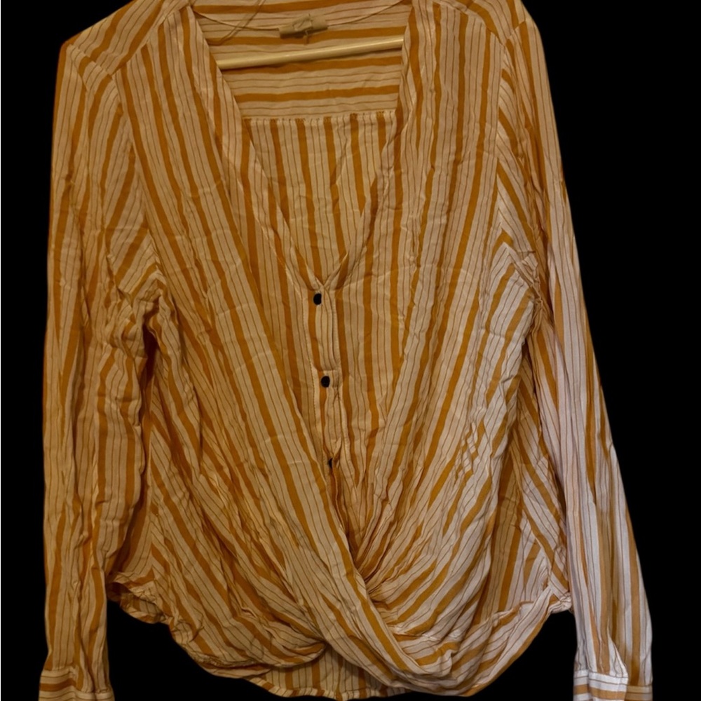 Striped Yellow and White Women's Top